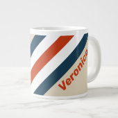 Vintage Flight Deck Stripes with Name ジャンボコーヒーマグカップ (正面右)