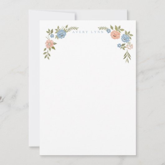 Vintage Floral ノートカード (正面)