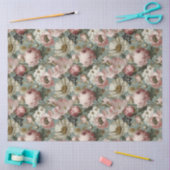 Vintage Floral 薄葉紙 (クラフト)