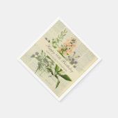 Vintage Floral 80th Birthday スタンダードカクテルナプキン (角)