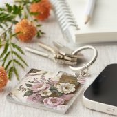 Vintage Floral - Acrylic Keychain キーホルダー (正面右)
