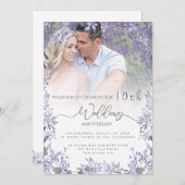 Vintage Floral anniversary Photo invitation  招待状 (正面/裏面)