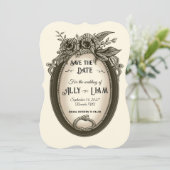 Vintage Floral Antique Save The Date 招待状 (スタンド正面)