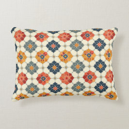 Vintage Floral Arabesque Tile Pattern アクセントクッション