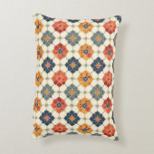 Vintage Floral Arabesque Tile Pattern アクセントクッション (裏面(縦))