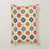 Vintage Floral Arabesque Tile Pattern アクセントクッション (正面(垂直))