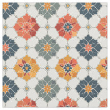 Vintage Floral Arabesque Tile Pattern