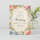 Vintage Floral Archway Romance Wedding 招待状 (スタンド正面)