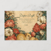 Vintage Floral Baby Animals Diapper Raffle  エンクロージャーカード (正面)