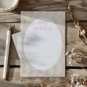 Vintage Floral Baby Predictions and Advice card