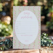 Vintage Floral Baby Predictions and Advice card