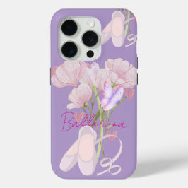 Vintage Floral Ballerina Aesthetic Purple iPhone 15 Proケース