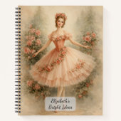 Vintage Floral Ballet Dancer ノートブック (正面)