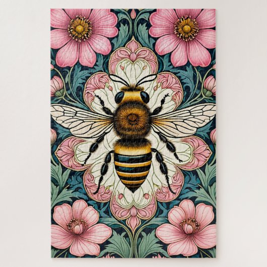 Vintage Floral Bee Jigsaw Puzzle ジグソーパズル (縦)