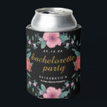 Vintage Floral Black Bachelorette Party Can Cooler 缶クーラー<br><div class="desc">Vintage Floral Black Bachelorette Party can cooler.</div>