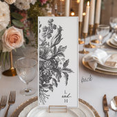 Vintage Floral Black & White Romantic Wedding メニュー