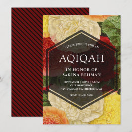 Vintage Floral Bloom Geometric Aqeeqah | アキカ 招待状