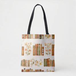 Vintage Floral Book Tote Bag | Cozy Library Aesthe トートバッグ