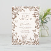 Vintage floral botanical baby shower 招待状 (スタンド正面)