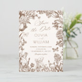 Vintage floral botanical wedding 招待状 (スタンド正面)