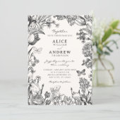 Vintage floral botanical wedding 招待状 (スタンド正面)