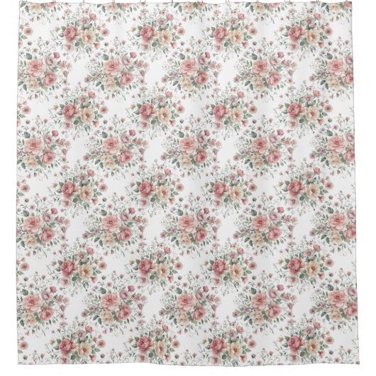 vintage floral bouquets シャワーカーテン (正面)
