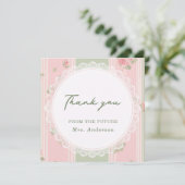 Vintage Floral Bridal Shower サンキューカード (スタンド正面)