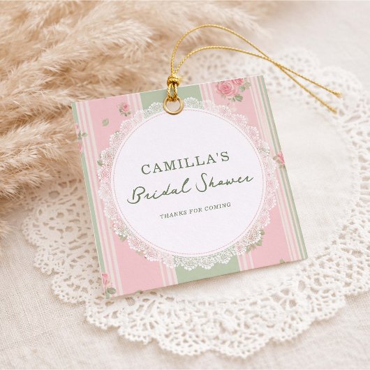 Vintage Floral Bridal Shower  フェイバータグ