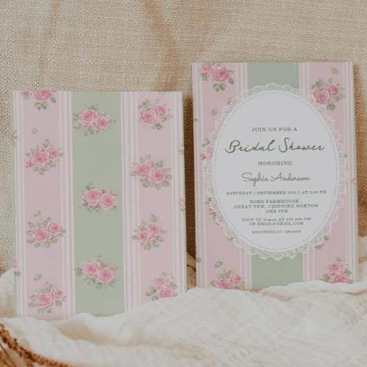 Vintage Floral Bridal Shower Invitation  招待状