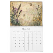 Vintage Floral Butterfly Calendar カレンダー (3月 2026)