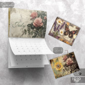 Vintage Floral Butterfly Calendar カレンダー
