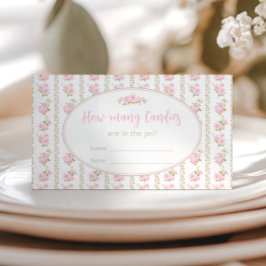 Vintage Floral Candy Jar Baby Shower Game Card エンクロージャーカード