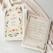 Vintage Floral Catholic Mass Wedding Program プログラム