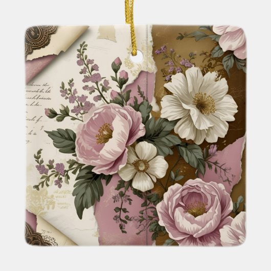 Vintage Floral - Ceramic Ornament  セラミックオーナメント (正面)