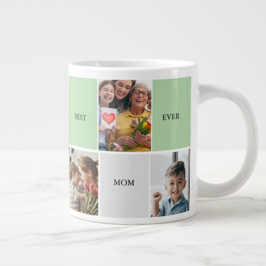 Vintage Floral Collage Photo Mother's Day ジャンボコーヒーマグカップ (右)