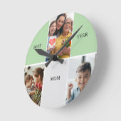 Vintage Floral Collage Photo Mother's Day ラウンド壁時計 (傾斜)