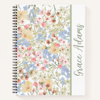Vintage Floral Colorful Personalized Notebook  ノートブック