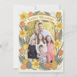 Vintage Floral Easter Blessings Greeting Card シーズンカード