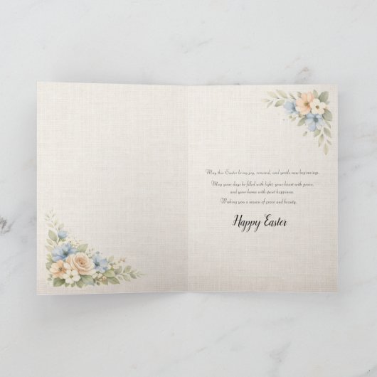 Vintage Floral Easter Card カード (内部)