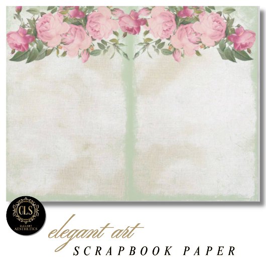 Vintage Floral Ephemera # 12 Scrapbook Paper
