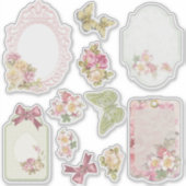 Vintage Floral Ephemera Scrapbook Sticker Sheet  シール (正面)