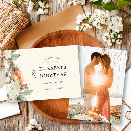 Vintage Floral Eucalyptus Roses Wedding Full Photo セーブザデート