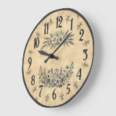 Vintage Floral Farmhouse Wall Clock ラージ壁時計 (傾斜)