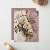 Vintage Floral - Flat Note Card  ノートカード (正面/裏面インサイチュ)