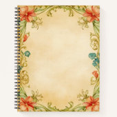 Vintage Floral Frame Design  ノートブック (正面)