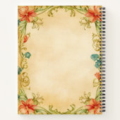 Vintage Floral Frame Design  ノートブック (裏面)