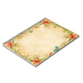 Vintage Floral Frame Design  ノートブック (左側)