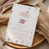 Vintage Floral Frame Graduation 招待状