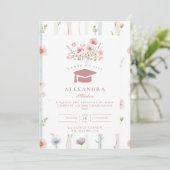 Vintage Floral Frame Graduation 招待状 (スタンド正面)