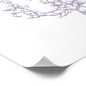 Vintage Floral Frame Lavender Wedding Welcome ポスター (角)